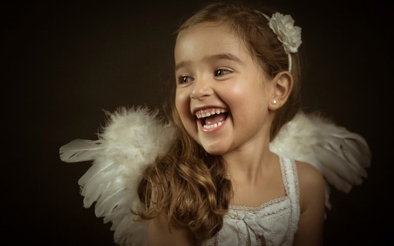 s, Girl, white, Cute, Laughing, 1080P, Little, Angel, dress, sleeveless, Portrait