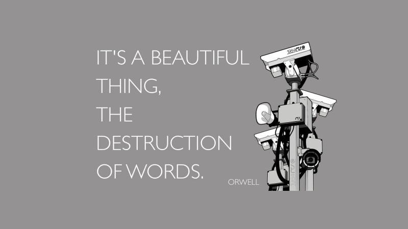 education, literature, research, quote, s, communication, board, George Orwell, innovation, control, 1984, technology, copy space, words, scientific experiment