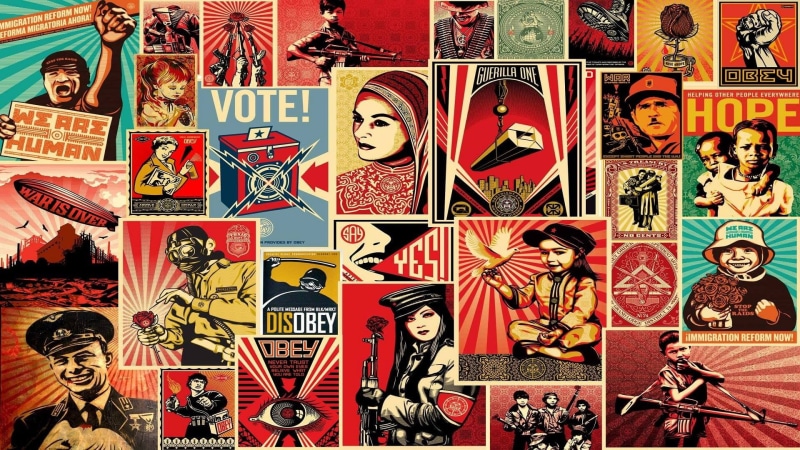 fantasy art, 1080P, variation, representation, female likeness, choice, no people, 1984, backgrounds, obey, human representation, poster, mural, communication