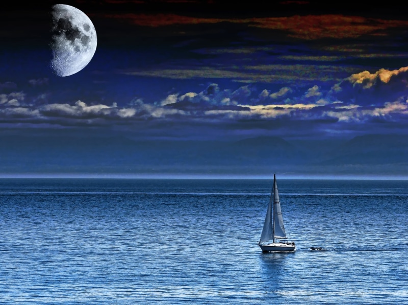 blue, cosa, 2K, hdr, como se, shadow, professional, water, sailboat, Te amo, como, moon, ocean, dusk, night, sky, la sombra, photographer, el, alma, Pablo Neruda