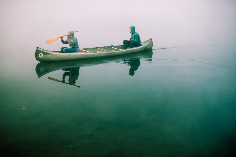 daytime, 2K, two, asia, men, one person, lake, waterfront, adventure, side view, oar, tranquility, day, brown, riding, no people, people, two man, water