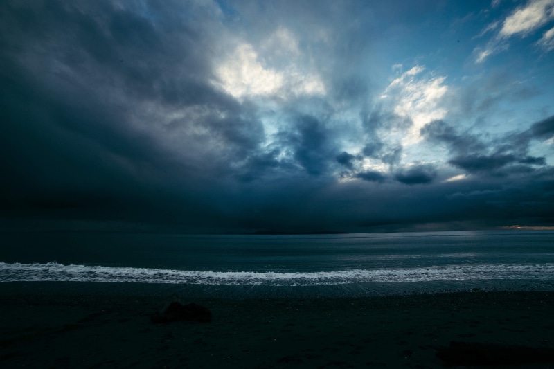 sky, beauty In Nature, outdoors, night time, nature, ominous, thunderstorm, storm, seashore, cloudscape, no People, power in nature, ocean, blue, horizon