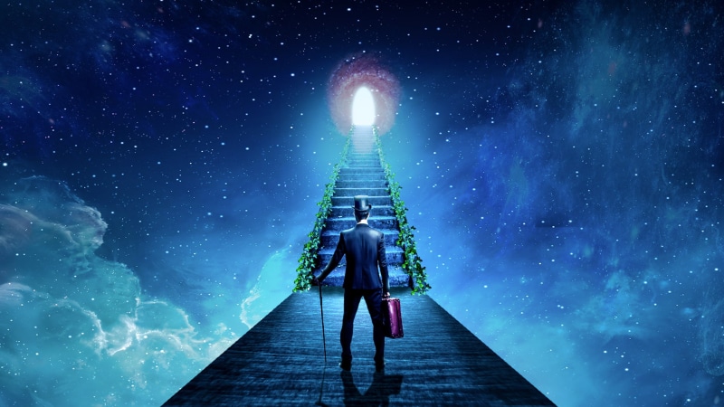 Heaven and Hell, Level Photo, Portal, Man With No Name, Alone, stairs, red, path, space, Power Suit, Alone In The Dark, sky, galaxy, Game Map, cyan, Best Jungler