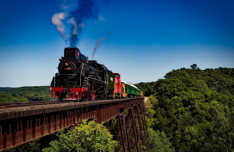 Country, plant, Steam, Scenic, the past, american, Vintage, architecture, train - vehicle, transportation, Railway, Woods, Nature, cloud - sky, history