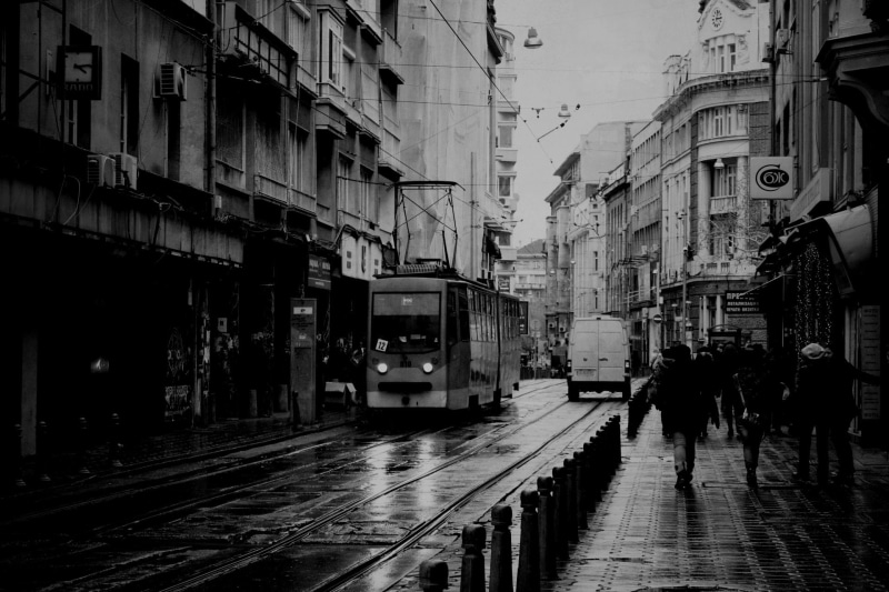 Black and White, transportation, Cities, built structure, group of people, building exterior, city life, City, the way forward, incidental people, walking