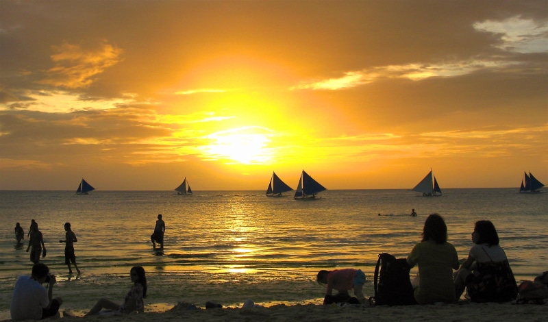 travel, tranquil Scene, sky, seashore, sunlight, golden hour, sunrise - Dawn, ocean  Pacific, Visayas, hour, relaxation, Asia, tropical Climate, clouds