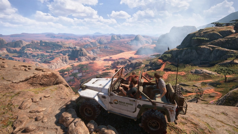 environment, mode of transportation, PlayStation 4, non-urban scene, 1080P, scenics - nature, mountain range, beauty in nature, cloud - sky, car, outdoors