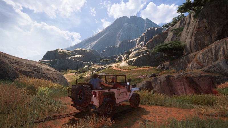 black, mountain range, uncharted , sky, outdoors, rock - object, 1080P, solid, land vehicle, PlayStation 4, scenics - nature, Uncharted 4: A Thiefs End
