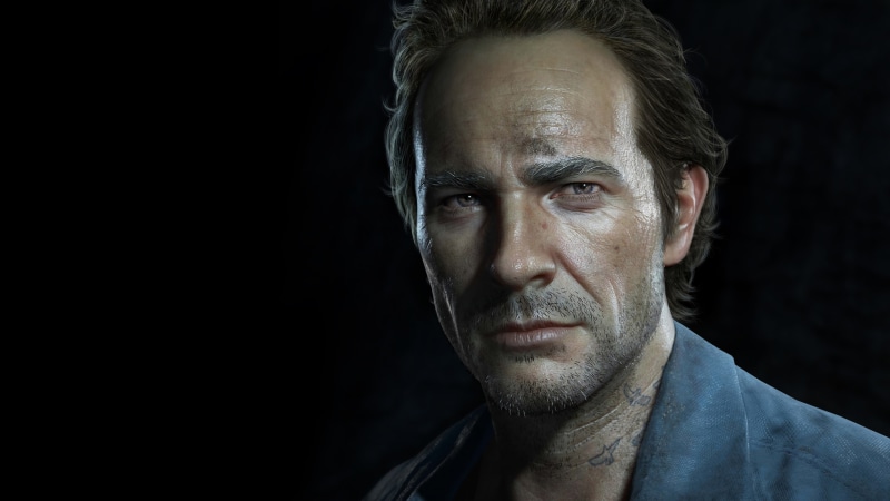 serious, studio shot, close-up, men, body part, Samuel, contemplation, one person, 4K, looking at camera, indoors, Uncharted 4: A Thiefs End, facial hair