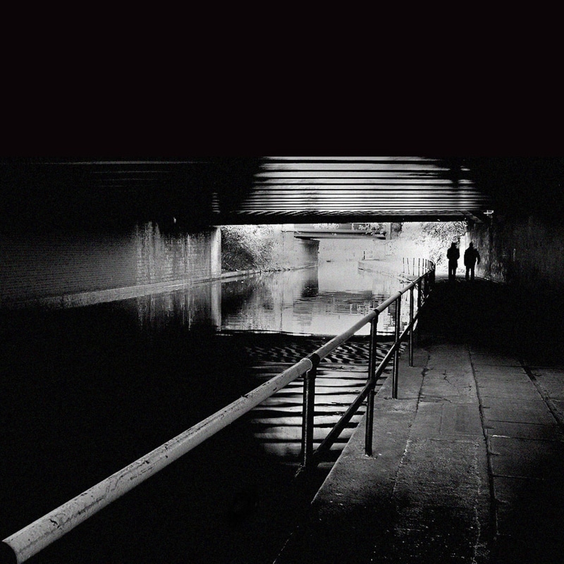 outdoors, tunnel, Tunnel, architecture, day, reflection, walking, railing, water, people, black, dark, exit, Path, Black, adult, only men, real people