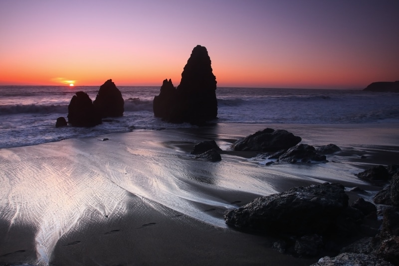photo, rocks, 4K, sky, sea, waves, coastline, pink, scenics, creative  commons, wave, best, formation, sand, pacific ocean, weekend, dusk, rock formation