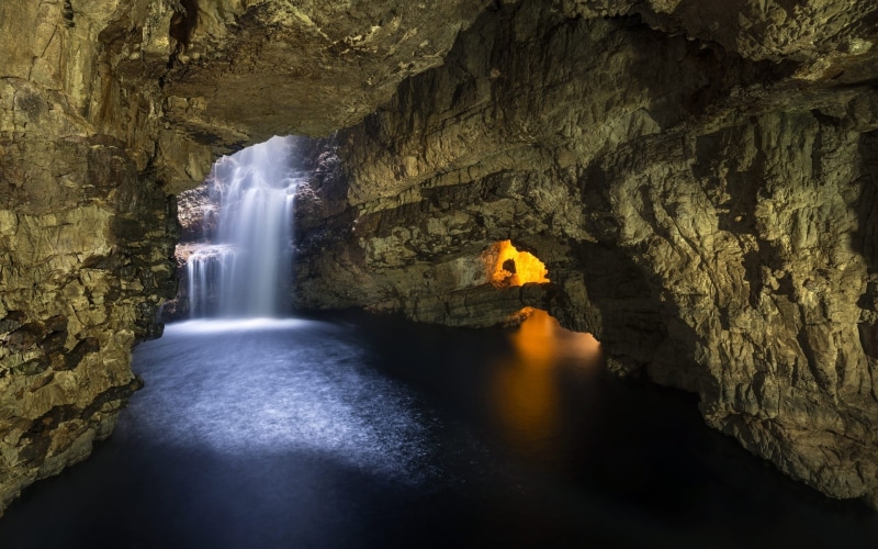 beauty in nature, rock formation, photo, nature, travel, flowing, flowing water, motion, landscape, erosion, Scotland, travel destinations, 1080P, water