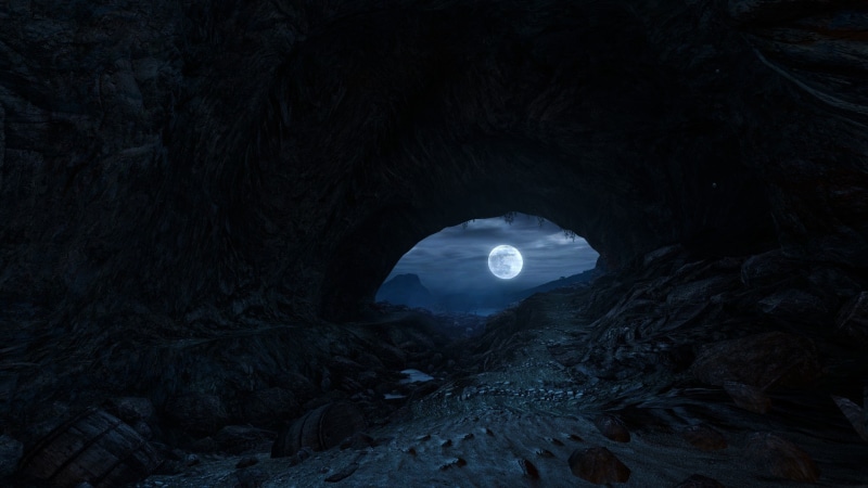 dark, hd, cave, moon, 1080P, video games