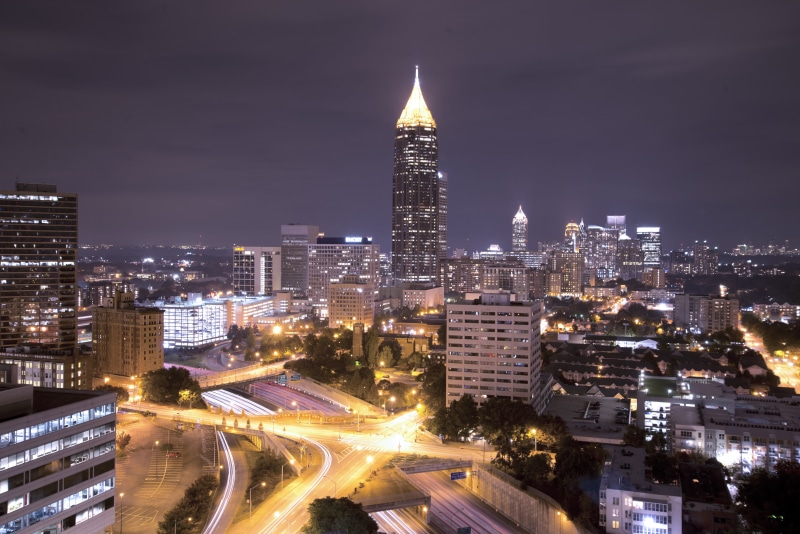 built structure, city life, skyscrapers, ga, nature, architecture, atlanta, urban, bird, skyline, road, building, office building exterior, georgia, cityscape