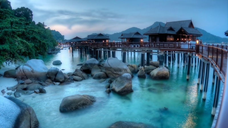 logs, sea, summer, pangkor island, tourism, nature, cabin, sky, evening, resort, beach, holiday, lagoon, landscape, tourist attraction, island, 4K, resort town