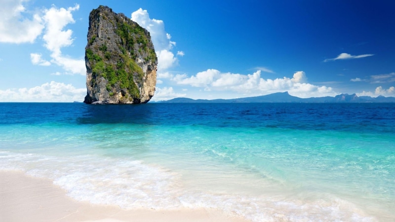 tranquility, tranquil scene, holiday, sunlight, land, island, water, summer, horizon over water, nature, scenics - nature, beach, turquoise colored, ko poda