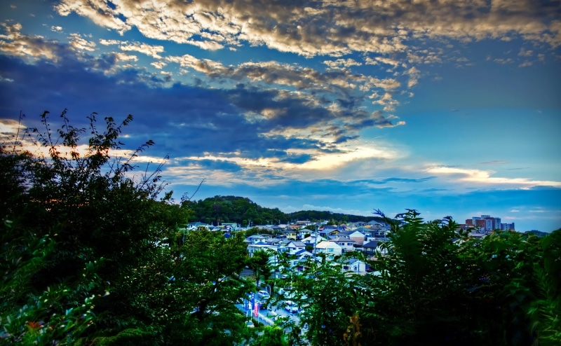cloud - sky, outdoors, Honshu, Aichi Prefecture, building, architecture, no people, Cloudscape, sunset, Clouds, residential district, Okazaki City, city