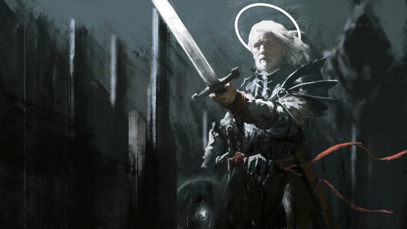 human representation, indoors, real people, standing, art and craft, motion, holding, mid adult, architecture, sword, people, angel, armor, male, art