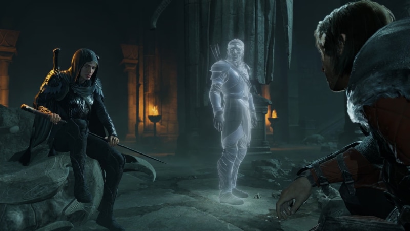 art and craft, statue, sculpture, place of worship, belief, screen shot, video games, group of people, spirituality, creativity, Middle Earth Shadow of War