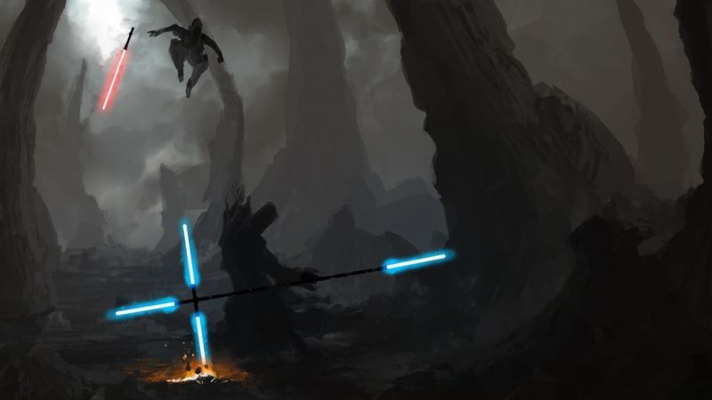 1080P, red, rock formation, illuminated, geology, blue, fire, Sith, event, burning, standing, nature, rock - object, mountain, Star Wars, cave, smoke - physical structure
