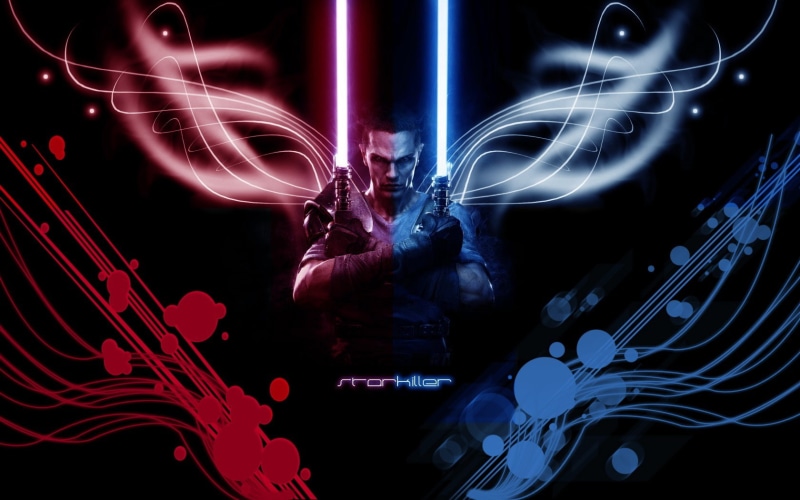 Star Wars: The Force Unleashed, one person, digital art, starkiller, shapes, real people, arts culture and entertainment, night, indoors, performance, 720P