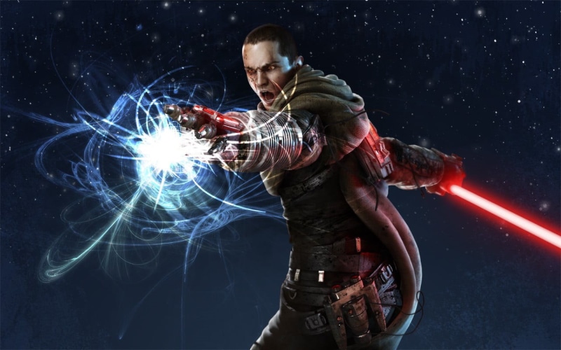 casual clothing, video games, sparks, young adult, character, real people, light trail, holding, mid adult, arts culture and entertainment, starkiller