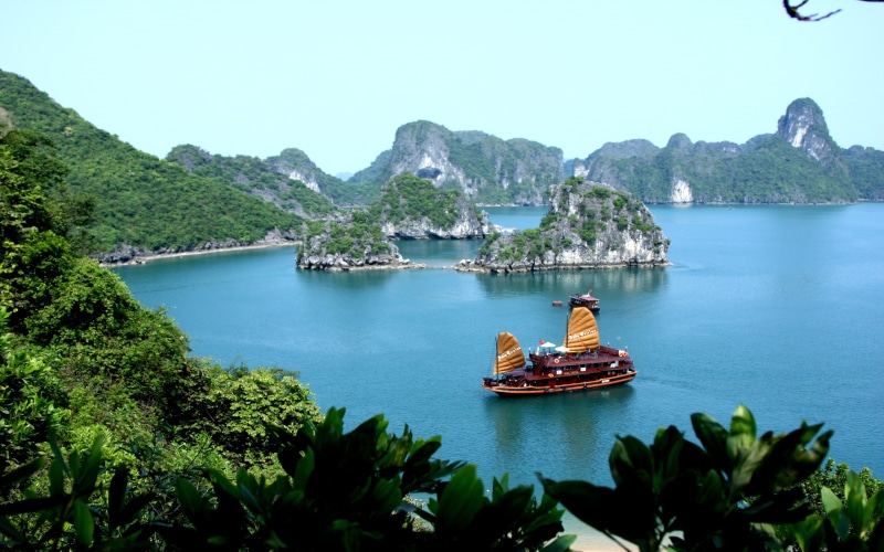 cruise, bay, halong, 2K, asia, junk