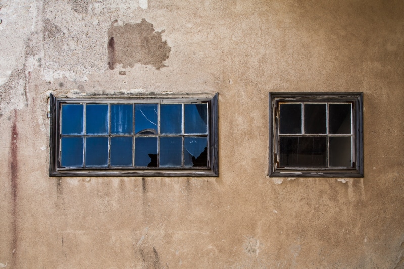 backgrounds, old, material, reflection, low angle view, structure, window, brick, vehicle, urban, vintage, built structure, weathered, architecture, empty