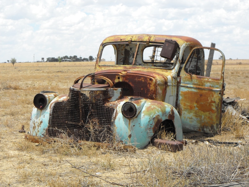 agriculture, old-fashioned, wreck, corroded, rust, run-down, 2K, old car, decline, nature, deterioration, rural Scene, obsolete, australia, damaged, cloud - sky