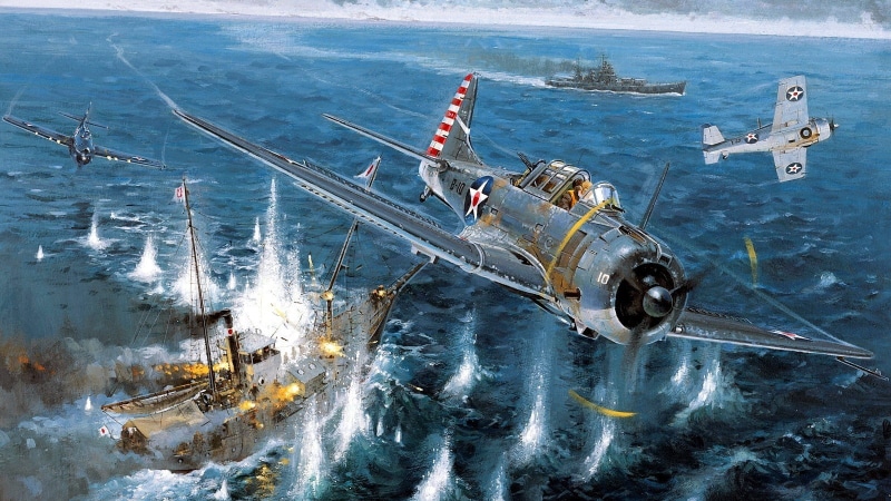720P, world war ii mcdonnell douglas dauntless dive bomber pacific military aircraft