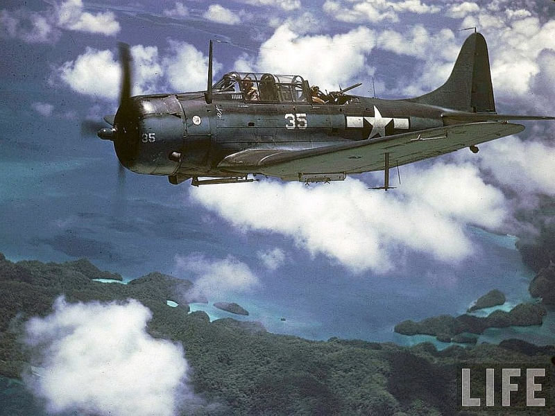 no people, military, douglas sbd dauntless, nature, flying, on the move, side view, water, cloud - sky, plane, military airplane, transportation, sea, airplane