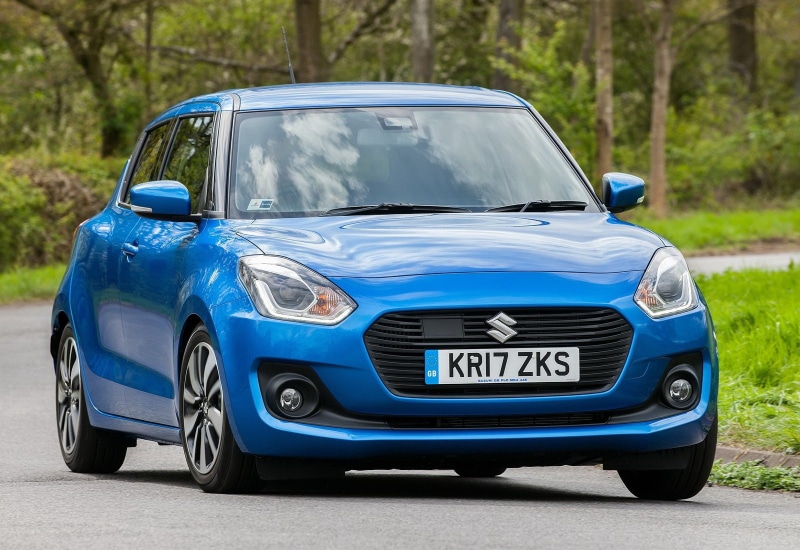 blue, road, vintage car, land vehicle, stationary, suzuki, retro styled, transportation, 720P, outdoors, motor vehicle, metal, (2018), no people, swift
