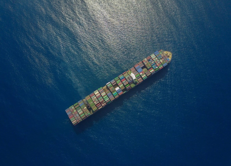 daytime, day, aerial view, view, nature, industry, container ship, sailing, motion, no people, freight transportation, cargo container, nautical vessel