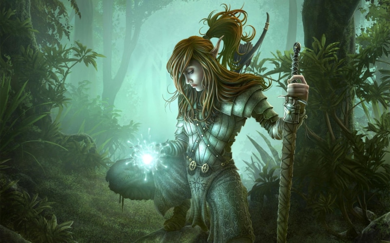 bringer, woman, forest, female, 1080P, elven, fantasy, 3d and abstract, light