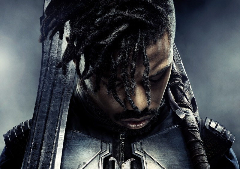 Erik Killmonger, 5K, Black Hair, Weapon, Michael B. Jordan, Black Panther (Movie), Sword, Movie, Black Panther