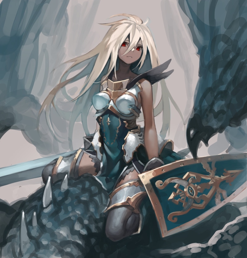 human representation, red eyes, anime, uniform, digital, day, women, window, clothing, Granblue Fantasy, indoors, reflection, 2K, nature, representation