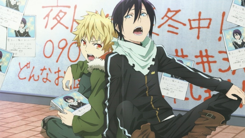 male, Yukine (Noragami), representation, mask, haired, people, text, adult, disguise, Yato (Noragami), creativity, characters, communication, city, indoors