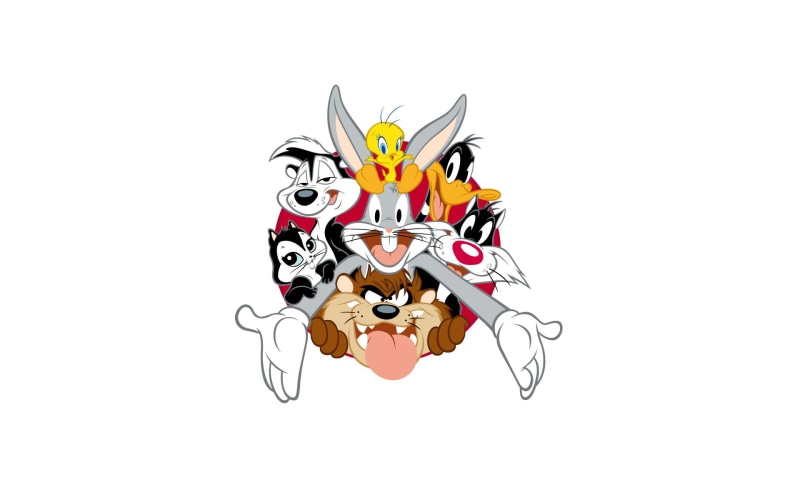 Bugs Bunny, Sylvester the Cat, Looney Tunes, white background, Funny ringtones, Daffy Duck, Taz, Tasmanian Devil, minimalism, 1080P