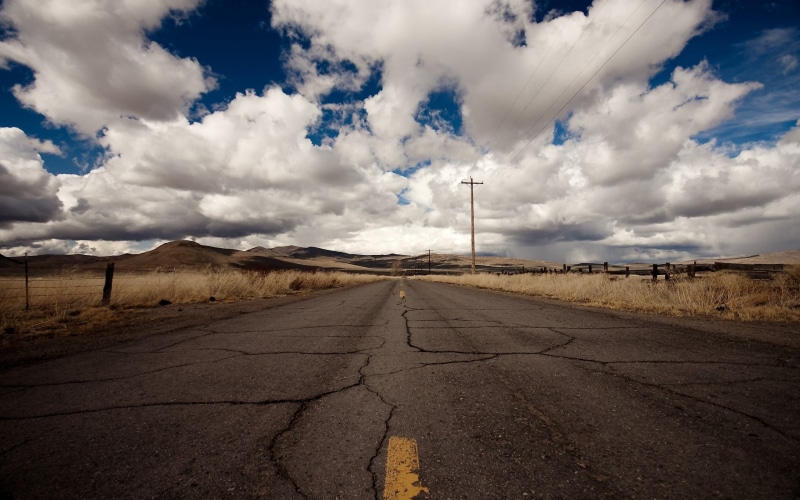 gray, arid climate, no people, tranquil scene, empty road, tranquility, the way forward, scenics - nature, road, direction, diminishing perspective, 2K