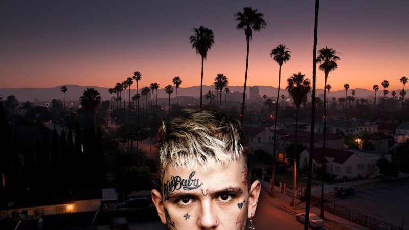 crybaby, Lil peep fan, red eyes, Lilpeep, tattoo, blonde, 2K, LA city