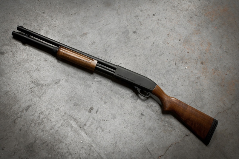 simplicity, weapon, handgun, the gun, table, old, Remington 870, antique, aggression, ammunition, metal, wood - material, indoors, still life, pump, communication