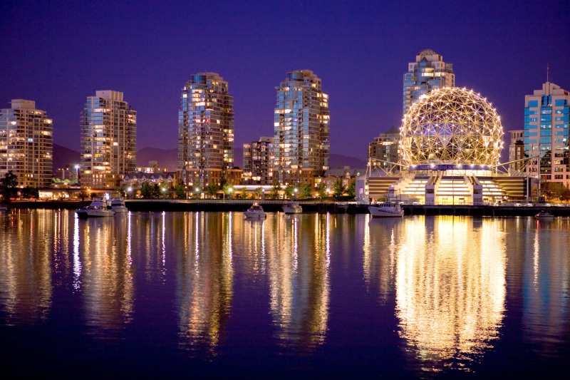 village, building Exterior, reflection, cityscape, skyscraper, long exposure, illuminated, view, night, architecture, city, dusk, night time, Common, urban Skyline