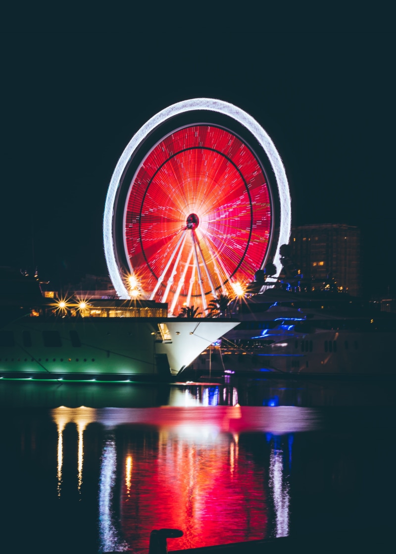 city, no people, sky, night, color, london, waterfront, funfair, red, theme park, evening, long exposure, amusement park, exhilaration, spinning, building exterior