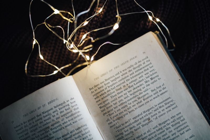 Fairy Lights, 5K, arts culture and entertainment, music, lights, spirituality, praying, black background, text, education, open, no people, bible, Magic