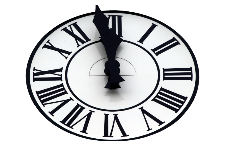 illustration, clock, sylvester, roman numeral, time, indoors, silhouette, studio shot, station clock, time indicating, standing, clock hand, midnight, cut out