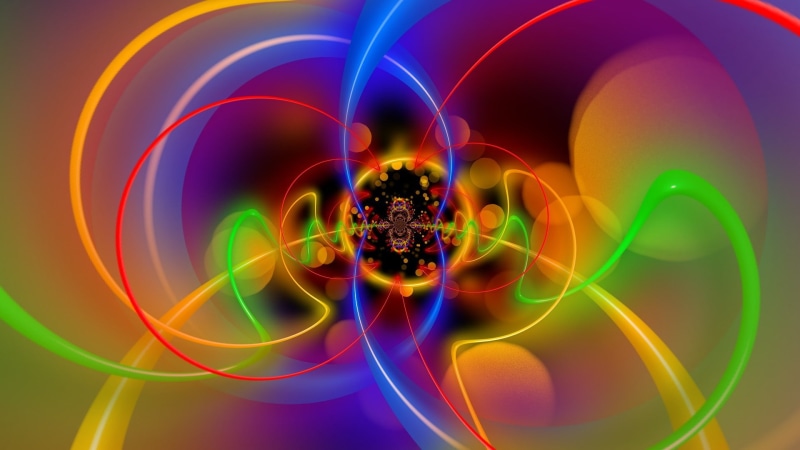 laser, graphics, fractal, neon, aesthetic, 1080P, light, multicolor, colorful, circle, art, fractal art