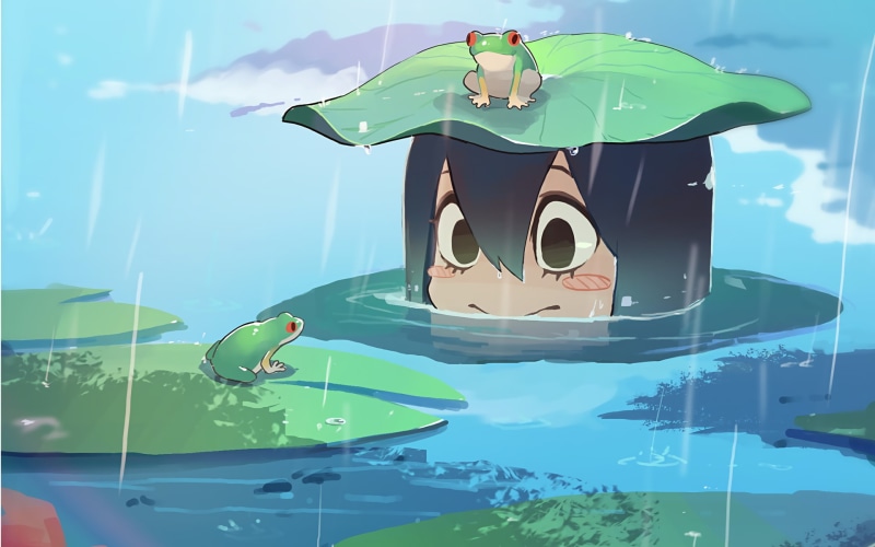 1080P, Boku no Hero Academia, anime girls, Tsuyu Asui