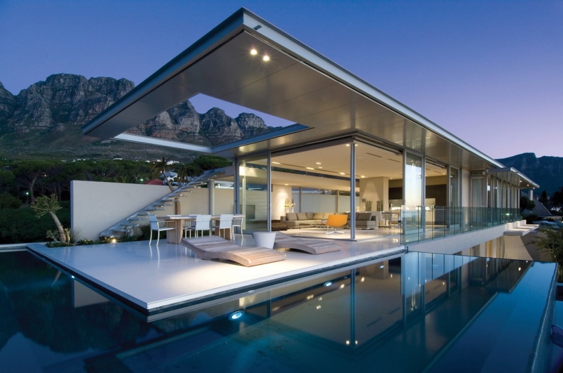 Modern, swimming Pool, Cape Town, 1080P, Lounge, mountains, house, reflection