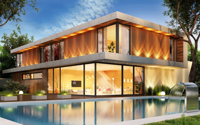 houses, villa, house, design, modern, 4K, pool, luxury