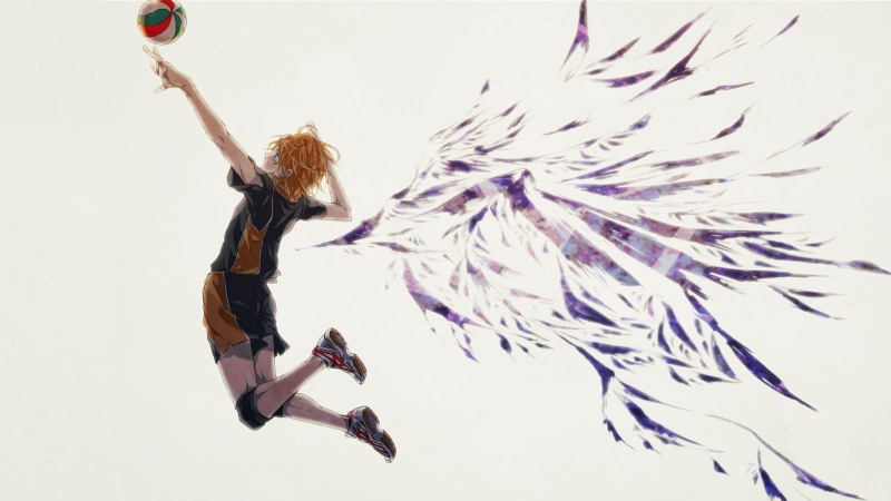freedom, Haikyu!!, character, jumping, outdoors, 720P, mid-air, illustration, women, arms raised, Sport, nature, full length, male, Shōyō Hinata, human limb